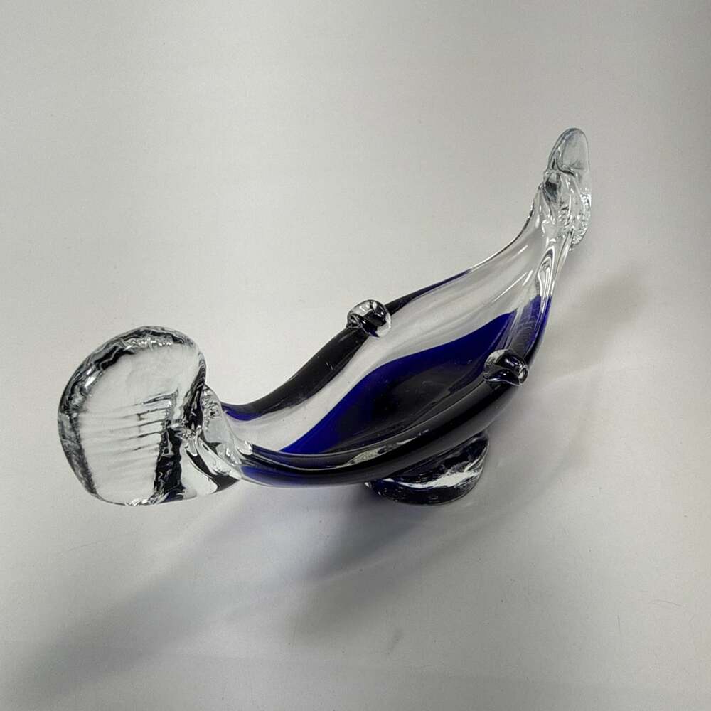 Vtg Murano Hand blown Glass Venetian Gondola Boat Cobalt Blue Ashtray Dish C1 - Picture 3 of 6